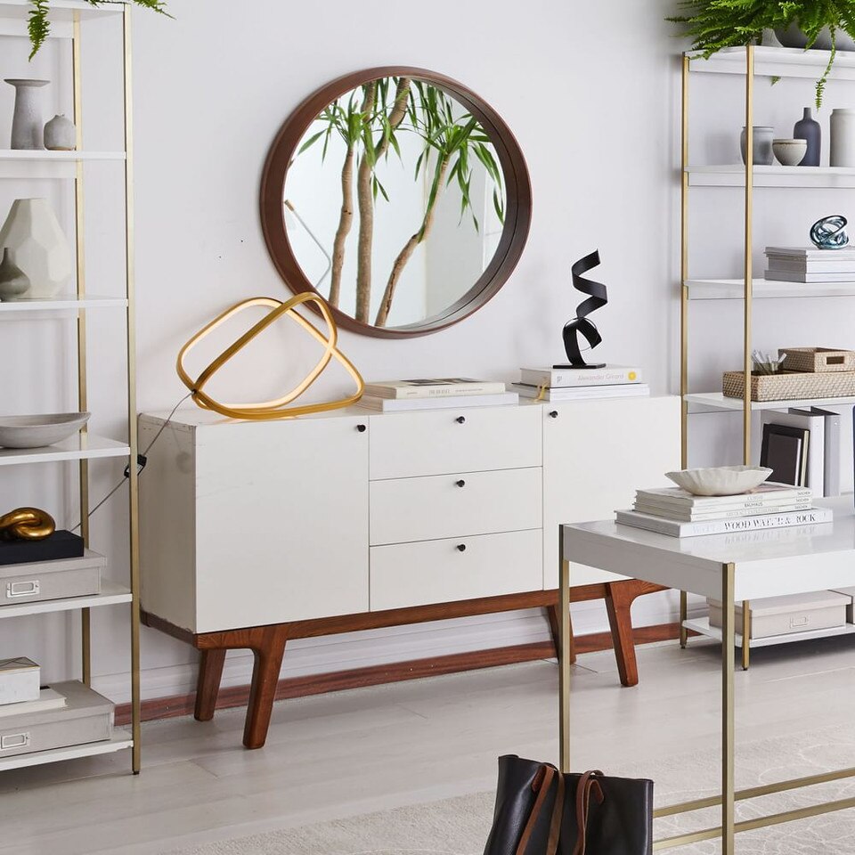 Wood Frame Ledge Round Wall Mirror west elm Australia